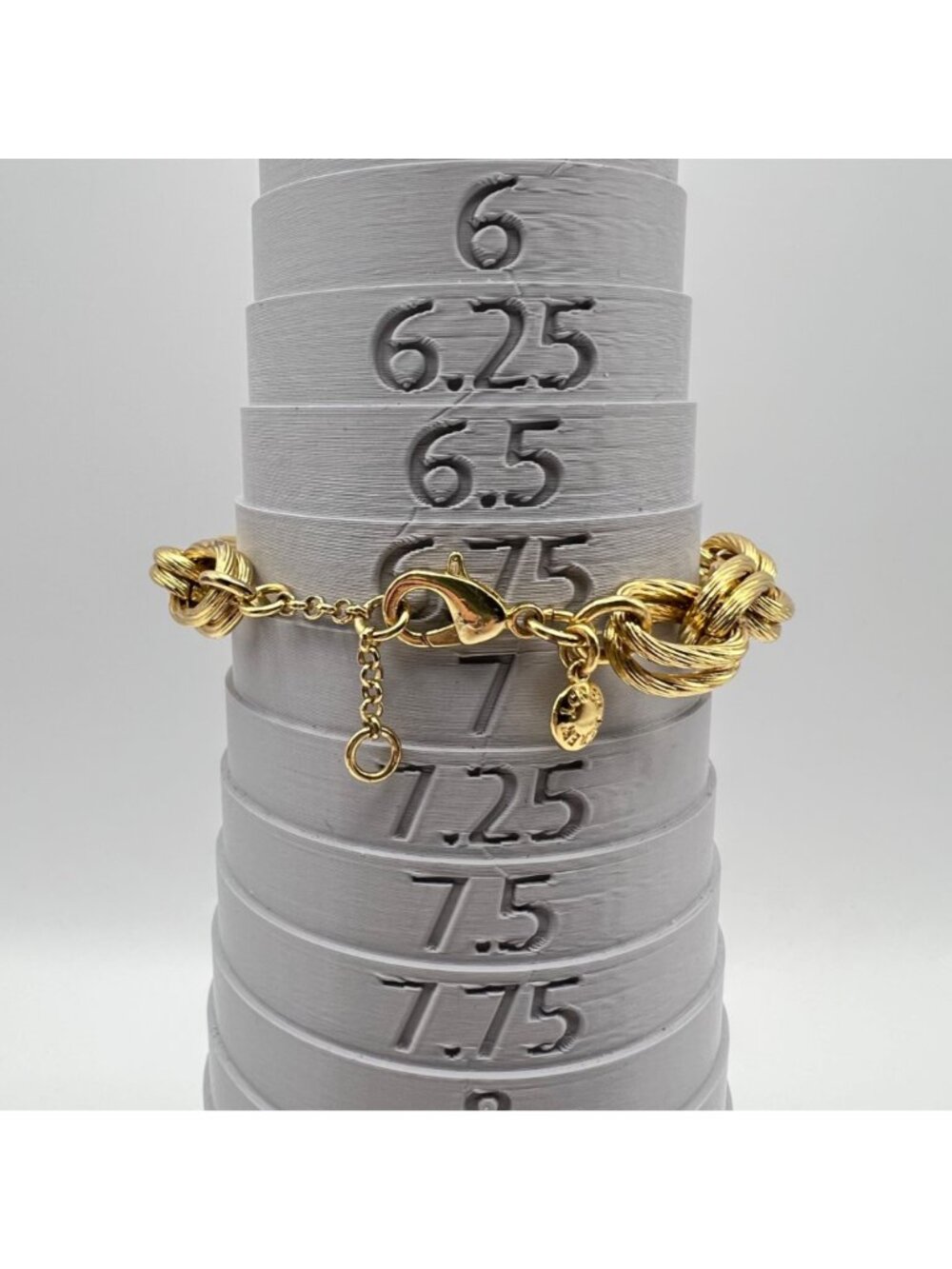 J Crew Gold-Tone Bracelet Textured Chain Double Link Adjustable Classic Stack - Picture 8 of 8